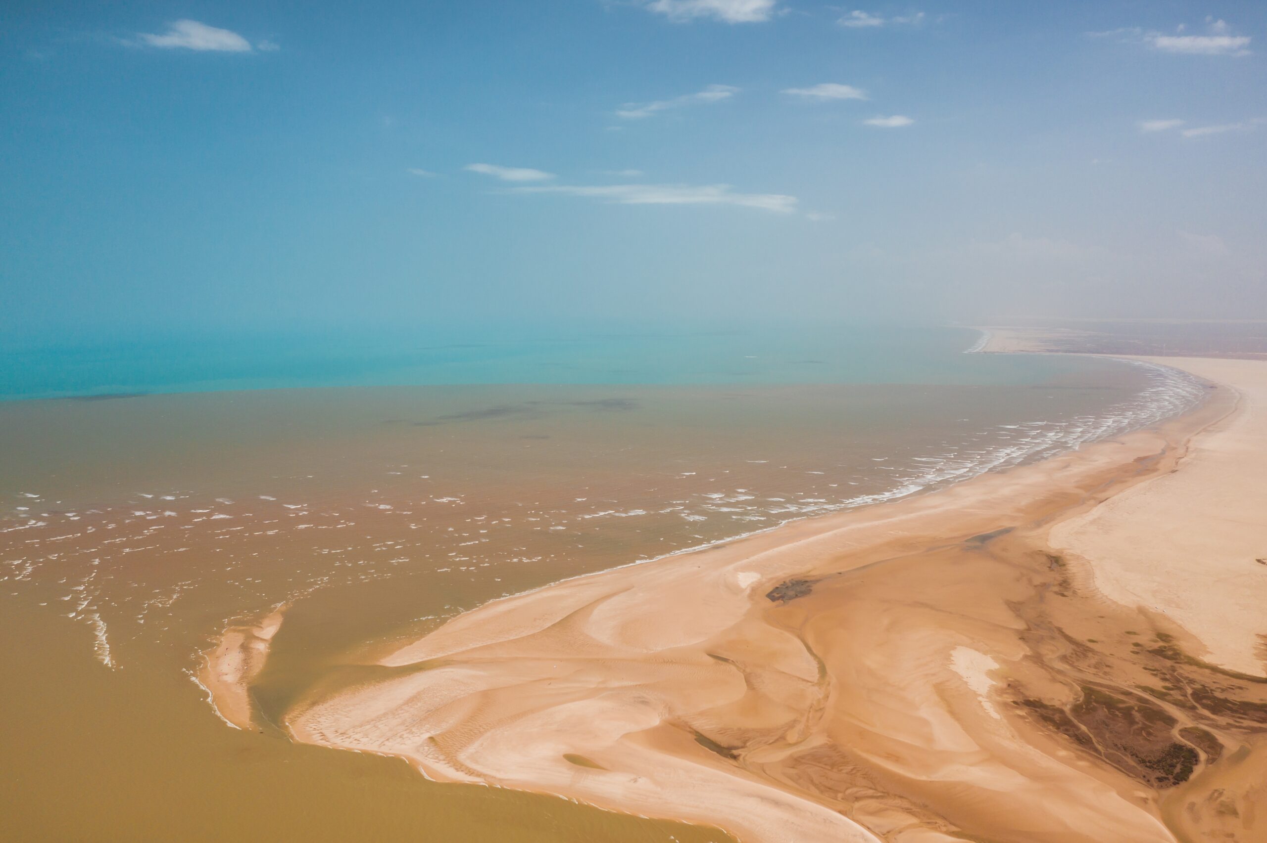 Photo aérienne, lagune de sable, marée basse